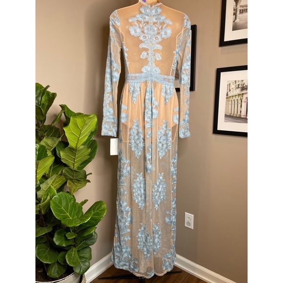 For Love & Lemons Blue Lace Maxi Dress NWT - Picture 5 of 8